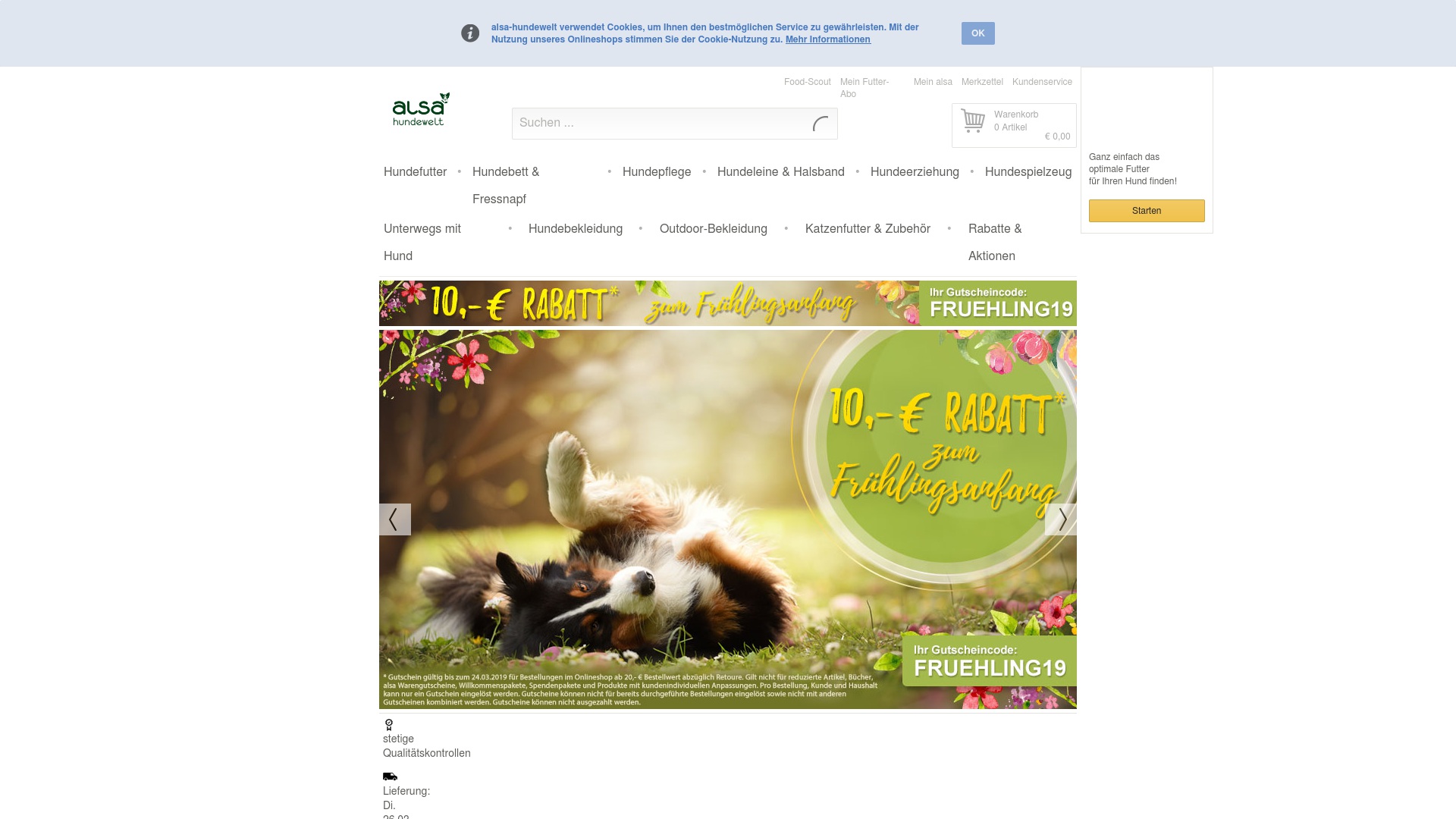Geld zurück bei Alsa-hundewelt: Jetzt im September 2023 Cashback für Alsa-hundewelt sichern