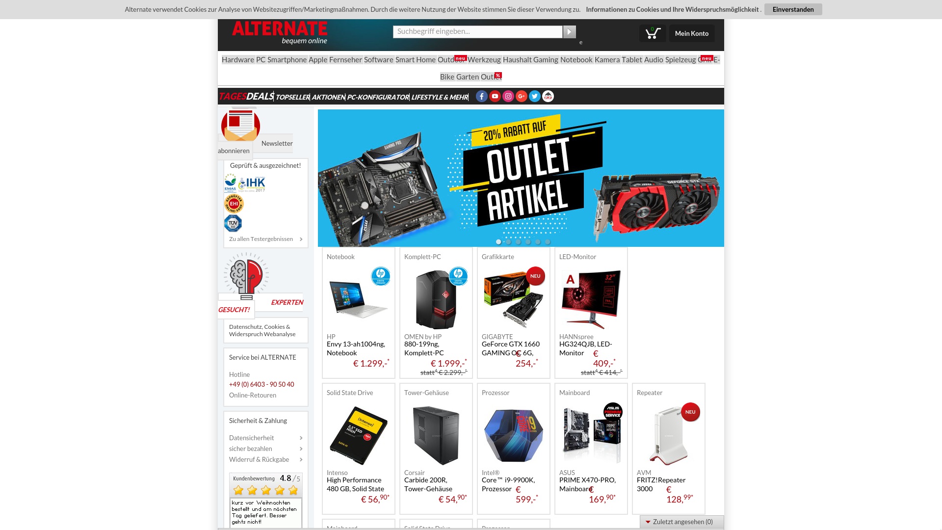 Geld zurück bei Alternate: Jetzt im Februar 2026 Cashback für Alternate sichern