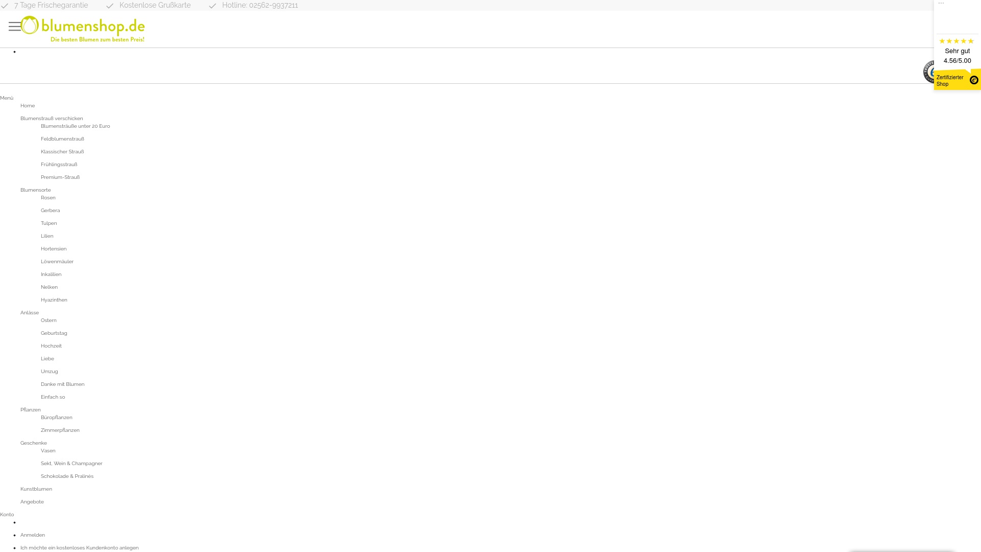 Geld zurück bei Blumenshop: Jetzt im Januar 2026 Cashback für Blumenshop sichern