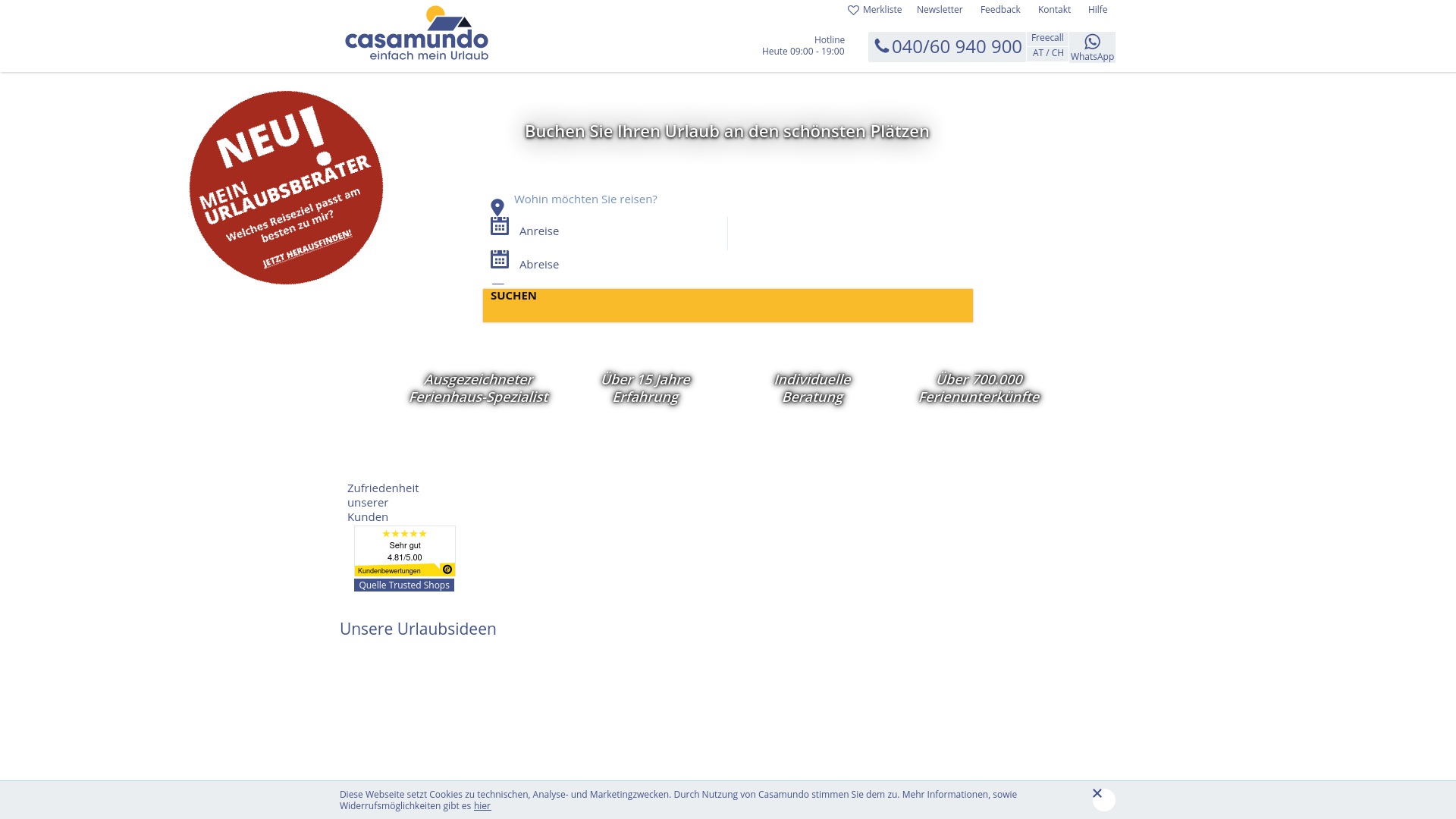 Geld zurück bei Casamundo: Jetzt im Juli 2025 Cashback für Casamundo sichern