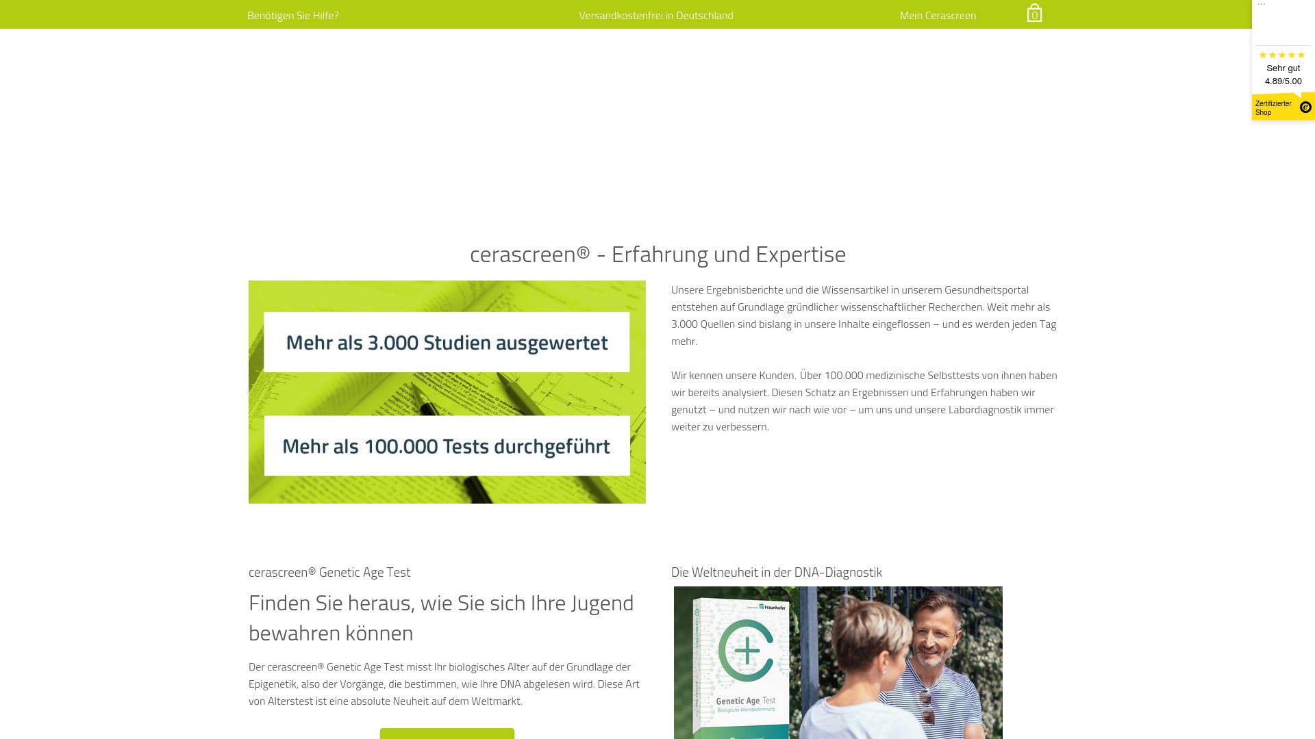 Geld zurück bei Cerascreen: Jetzt im August 2025 Cashback für Cerascreen sichern
