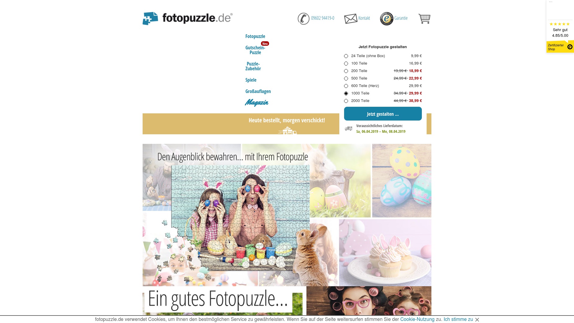 Geld zurück bei Fotopuzzle: Jetzt im Mai 2023 Cashback für Fotopuzzle sichern