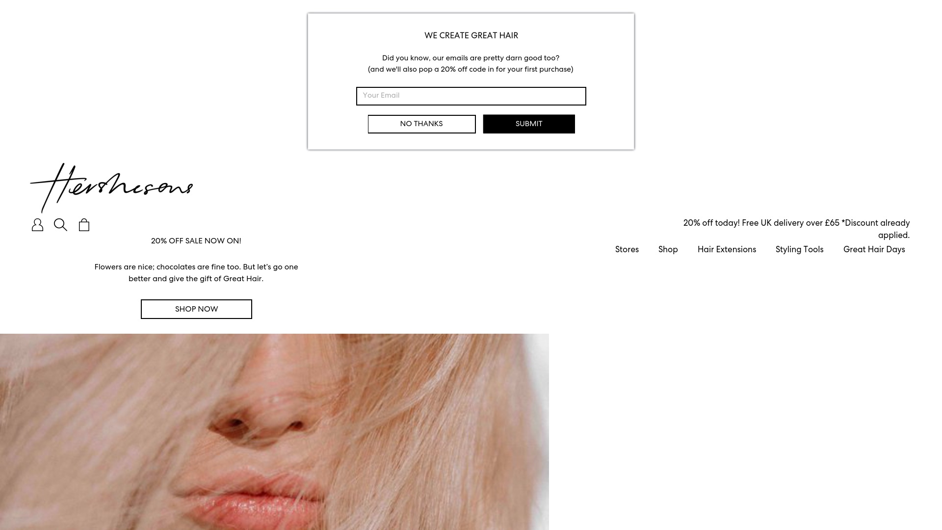 Geld zurück bei Hershesons: Jetzt im M&auml;rz 2026 Cashback für Hershesons sichern