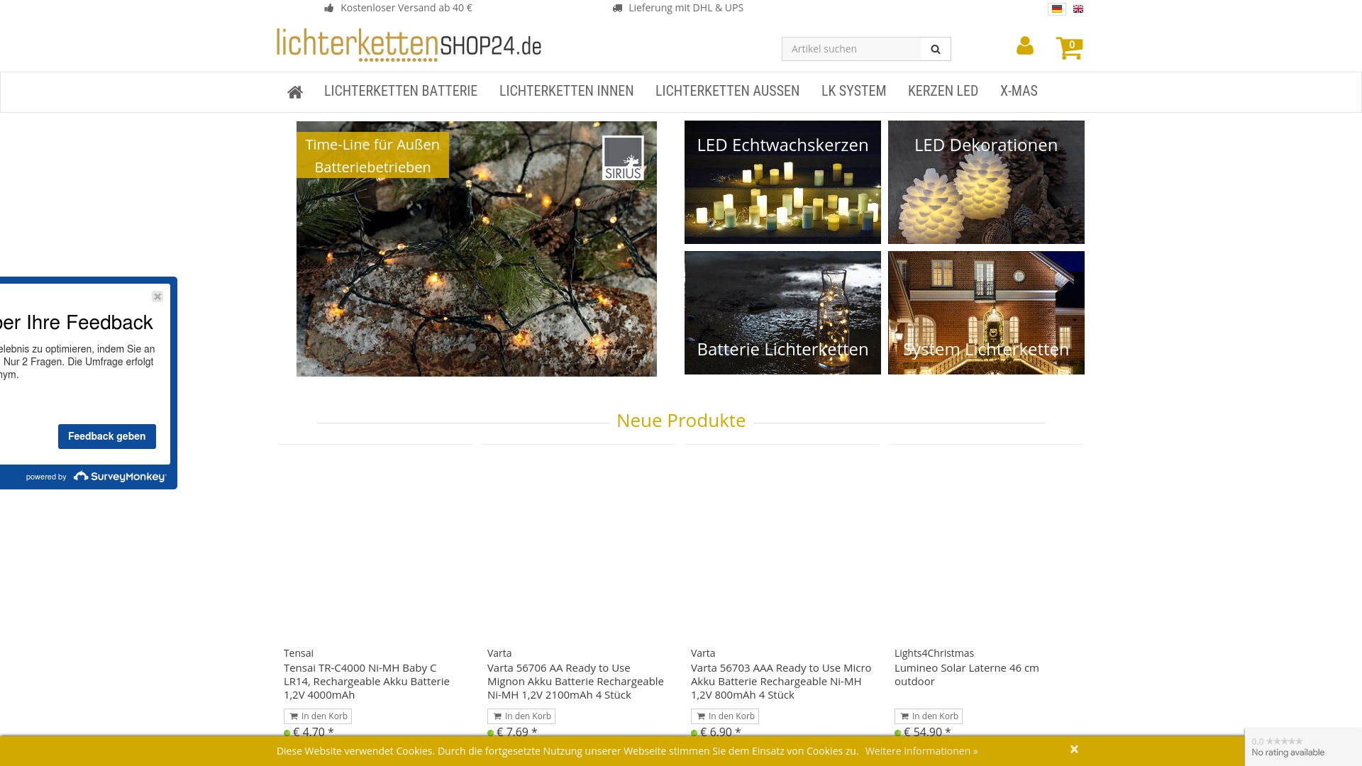Geld zurück bei Lichterkettenshop24: Jetzt im Oktober 2026 Cashback für Lichterkettenshop24 sichern