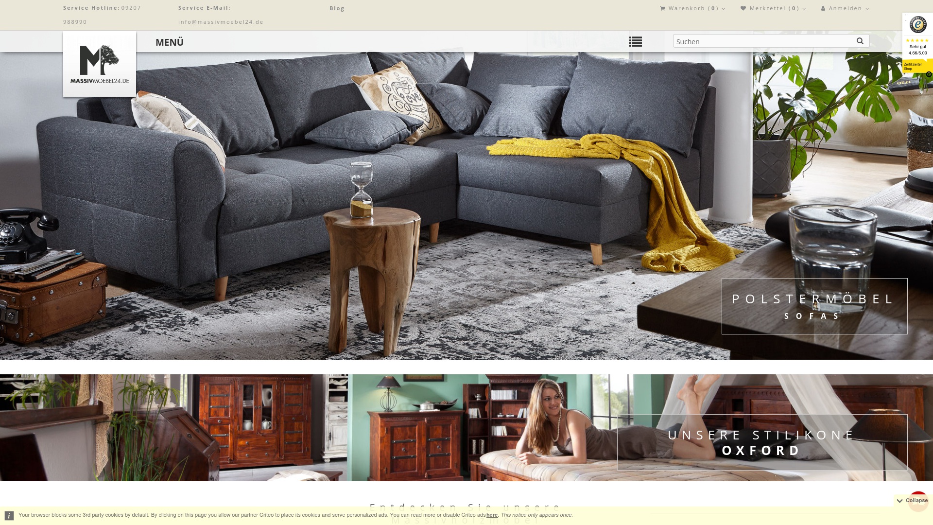 Geld zurück bei Massivmoebel24: Jetzt im Dezember 2025 Cashback für Massivmoebel24 sichern