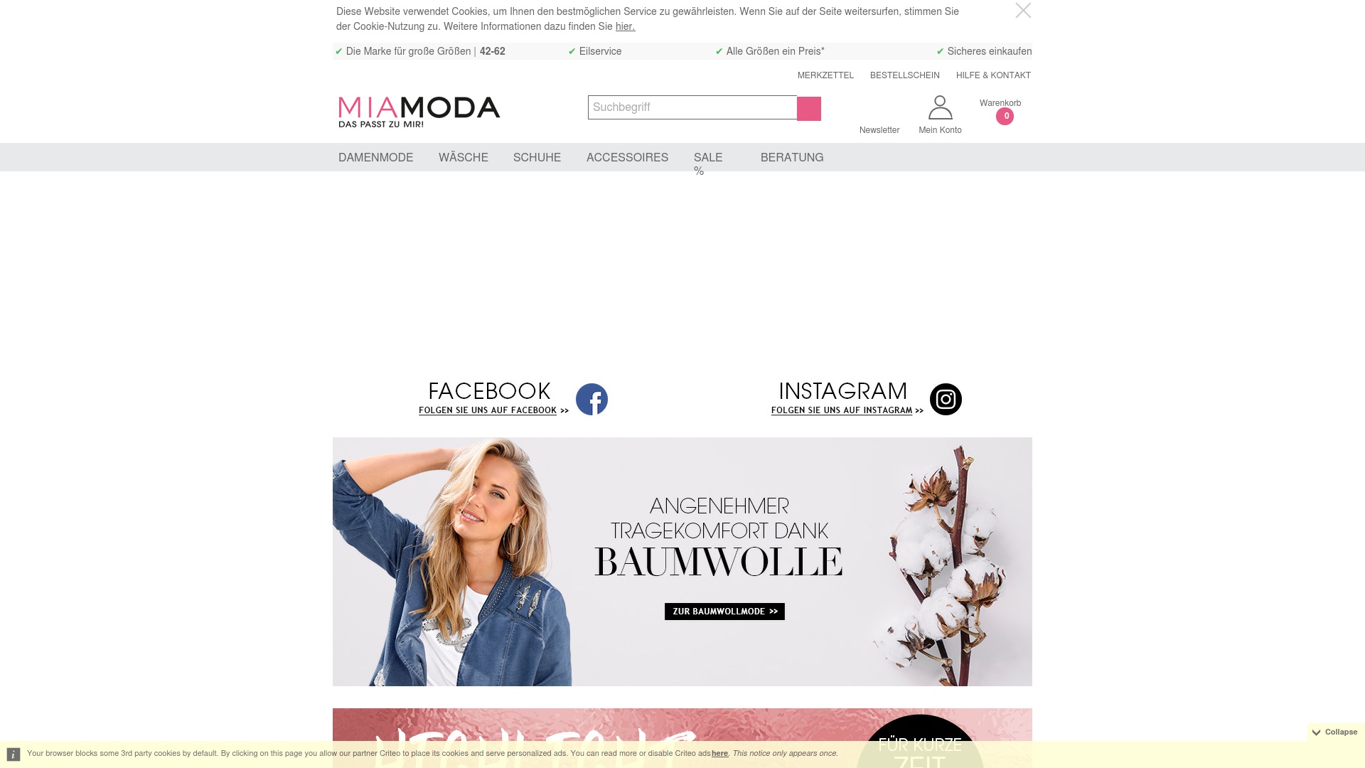 Geld zurück bei Mia-moda: Jetzt im Juni 2022 Cashback für Mia-moda sichern
