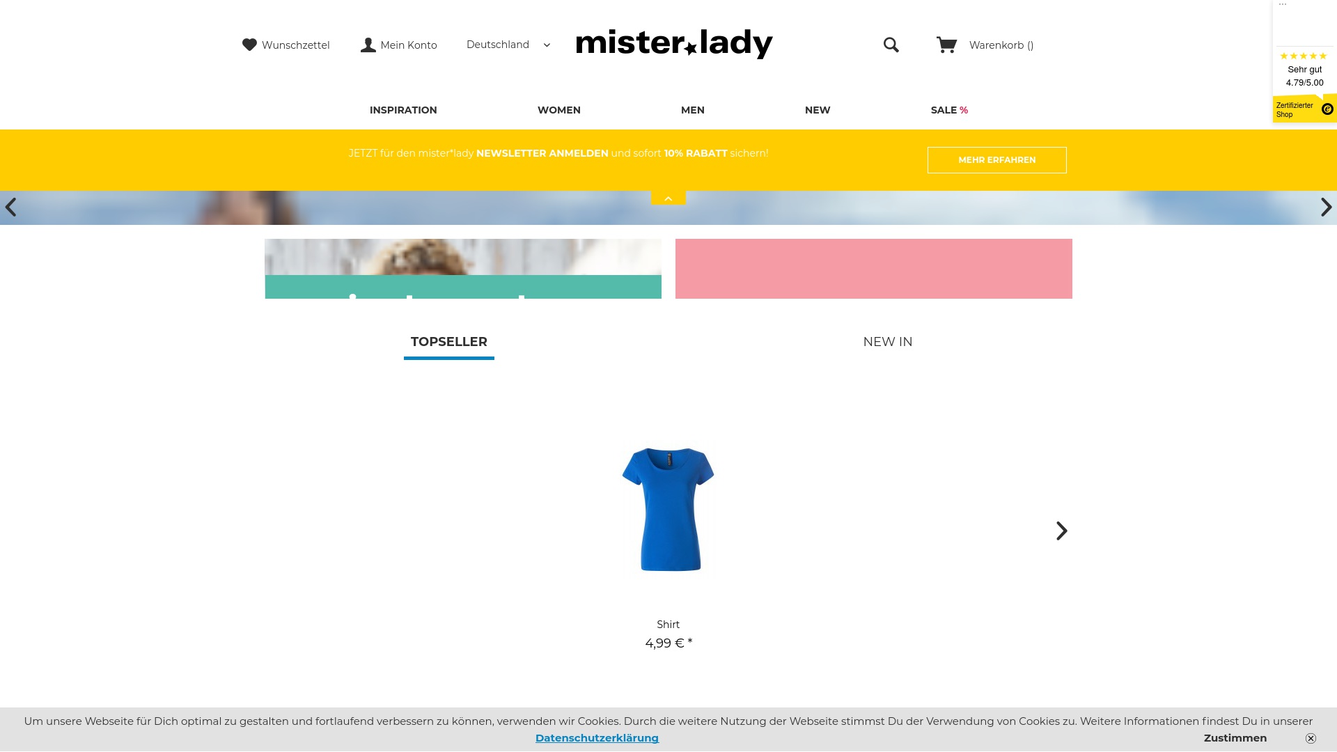 Geld zurück bei Mister-lady: Jetzt im Februar 2023 Cashback für Mister-lady sichern