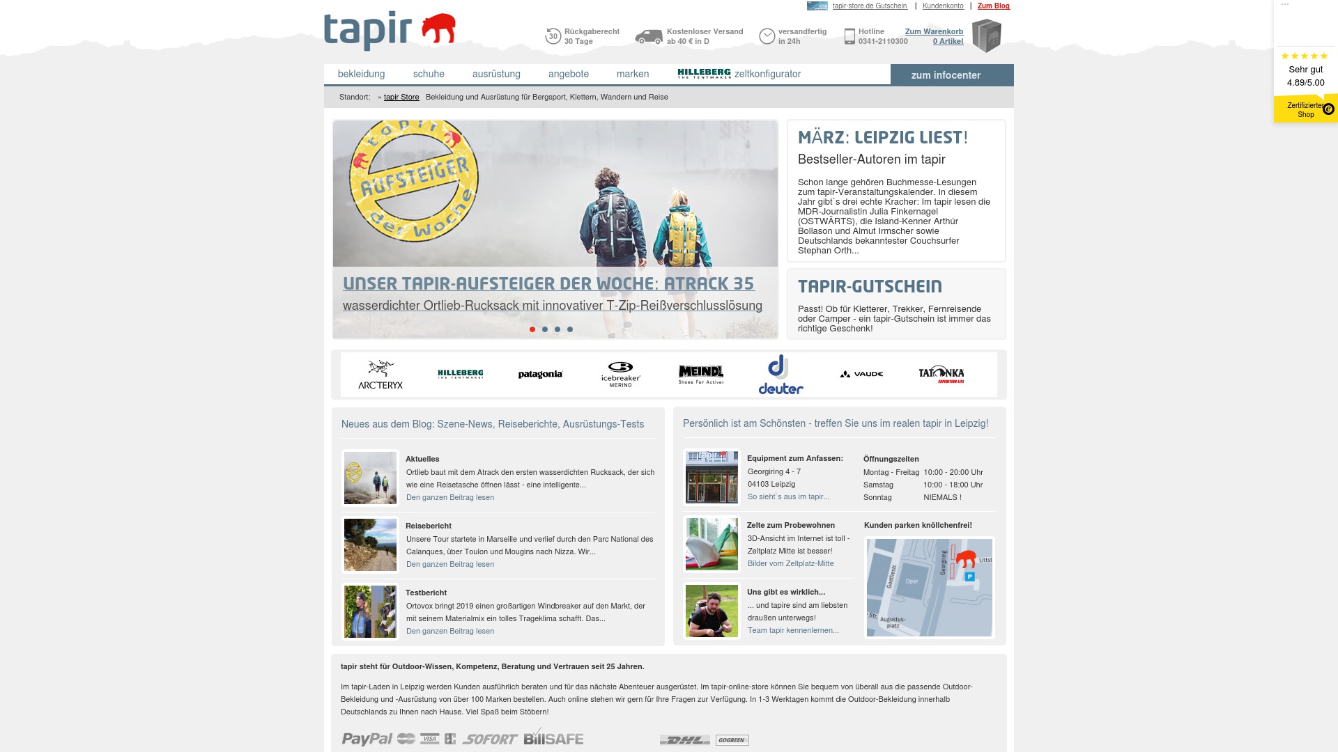 Geld zurück bei Tapir-store: Jetzt im Oktober 2022 Cashback für Tapir-store sichern