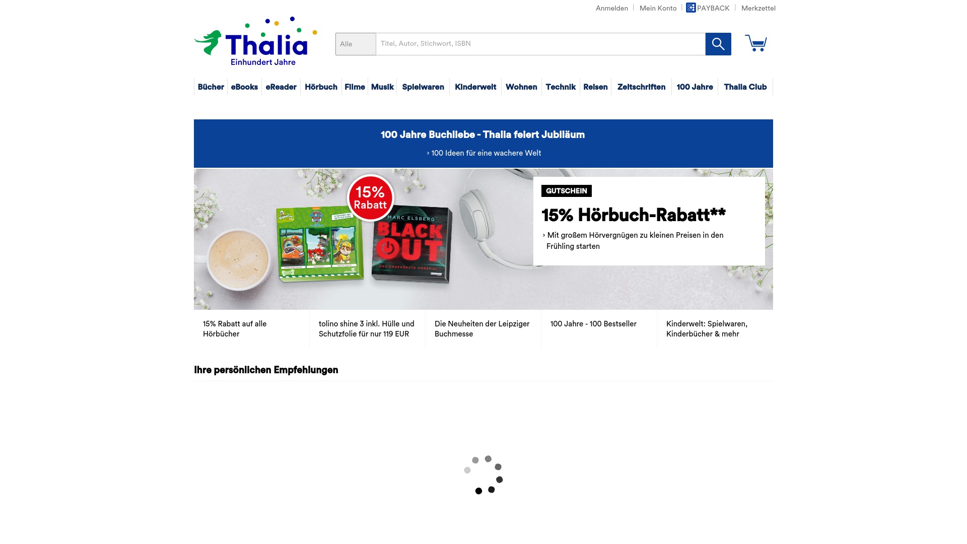 Geld zurück bei Thalia: Jetzt im Mai 2022 Cashback für Thalia sichern