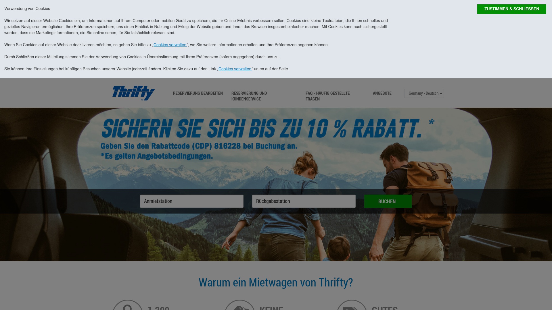 Geld zurück bei Thrifty: Jetzt im September 2026 Cashback für Thrifty sichern