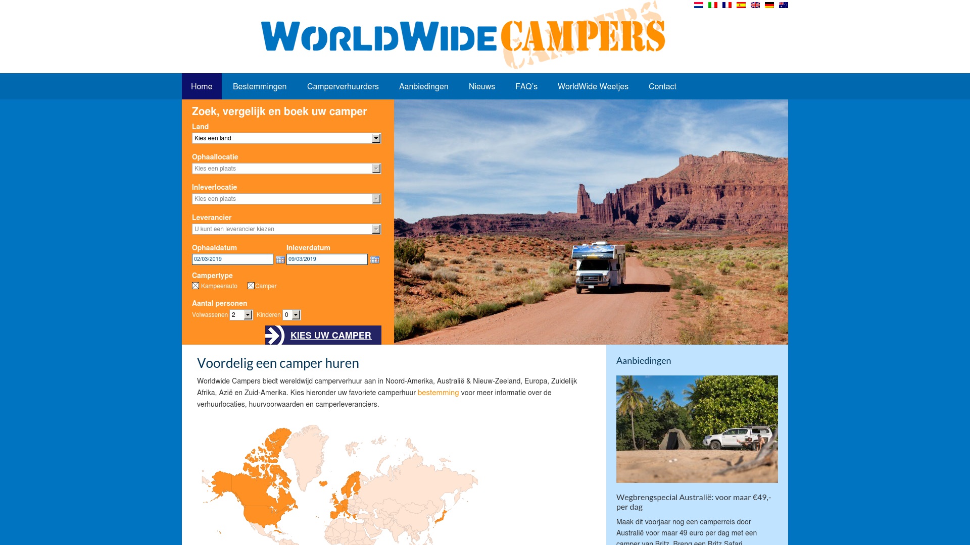 Geld zurück bei Worldwidecampers: Jetzt im März 2023 Cashback für Worldwidecampers sichern
